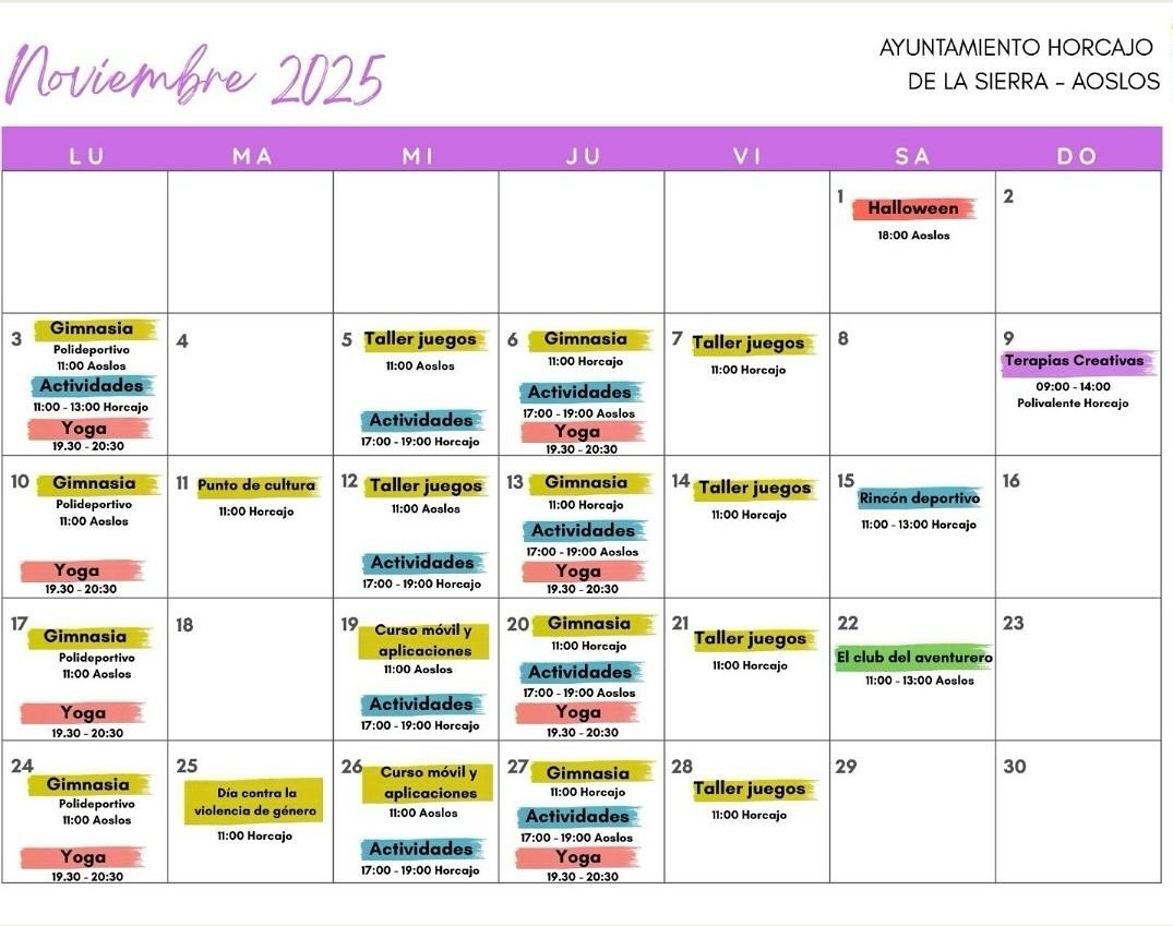 Actividades Horcajo Aoslos 20251101