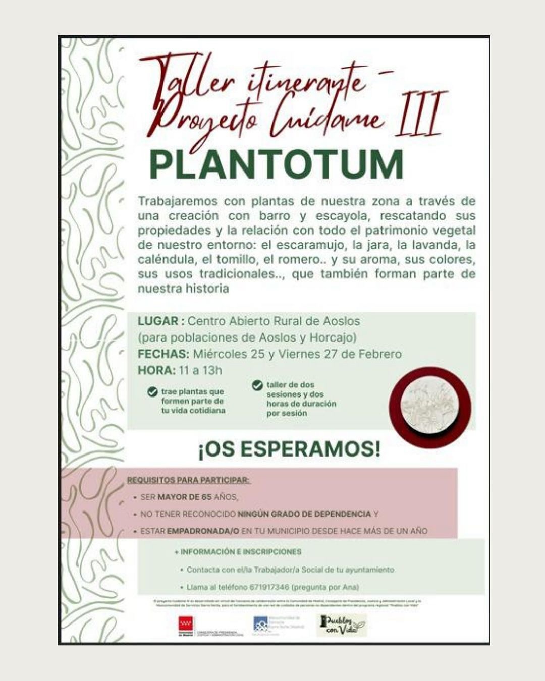 Taller PLANTOTUM Horcajo Aoslos