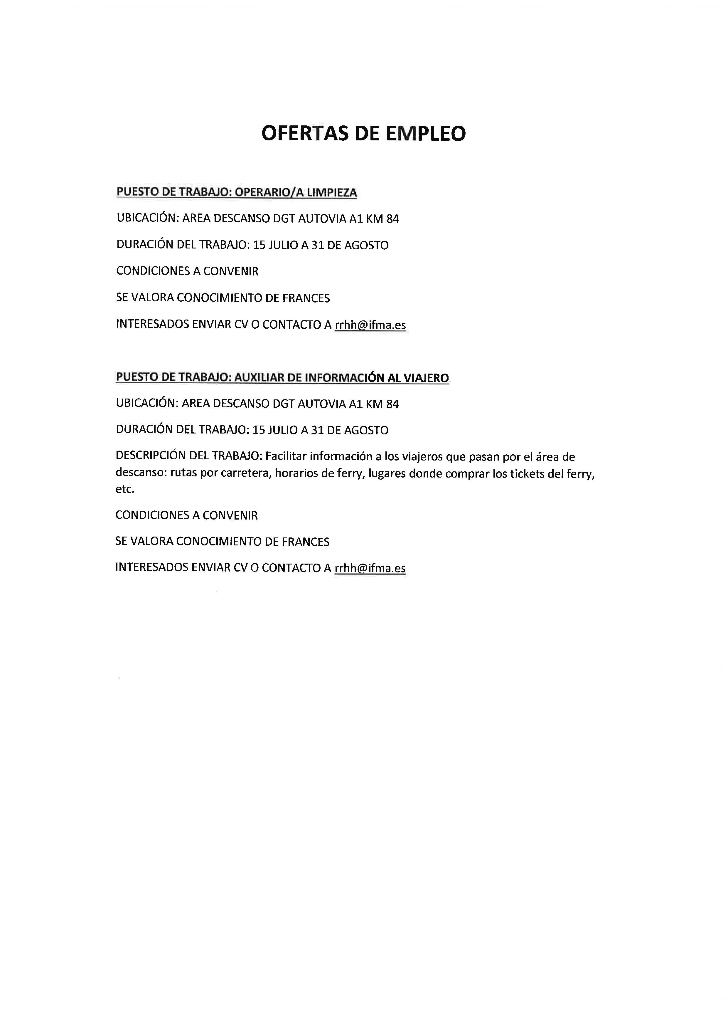 Ofertas empleo