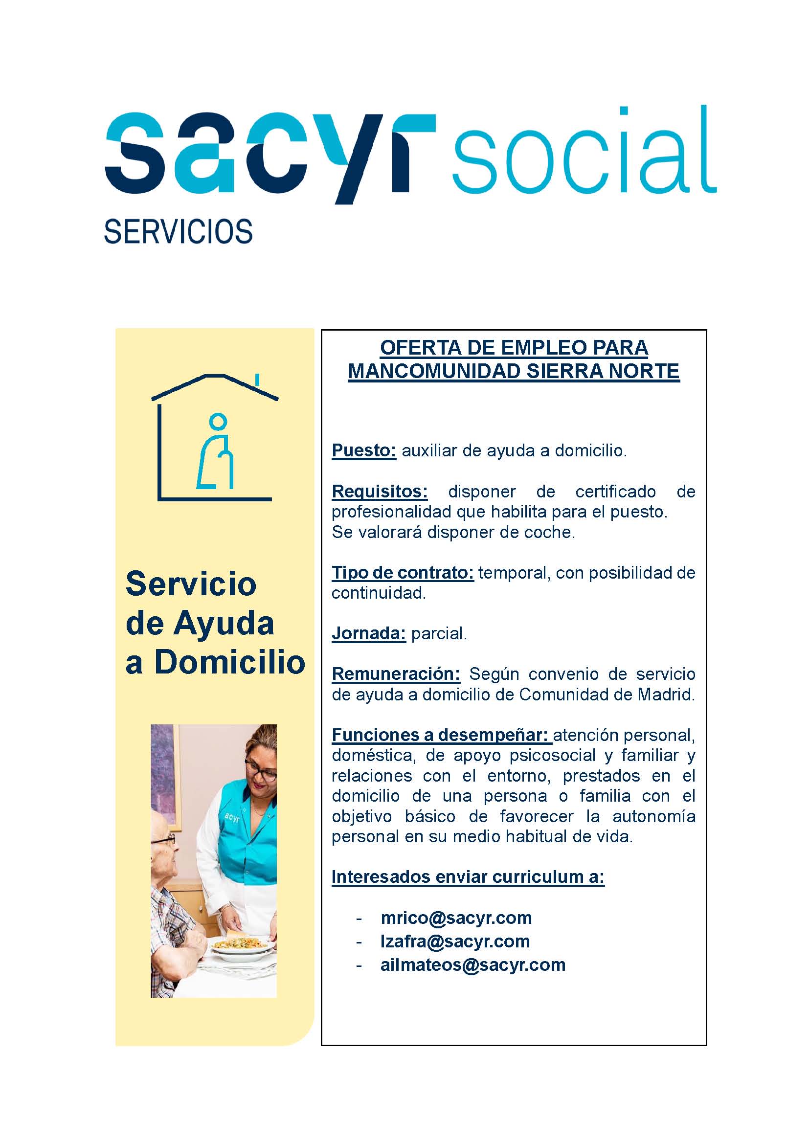 Oferta empleo SIERRA NORTE