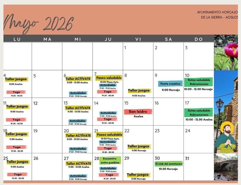 actividades mayo 2026