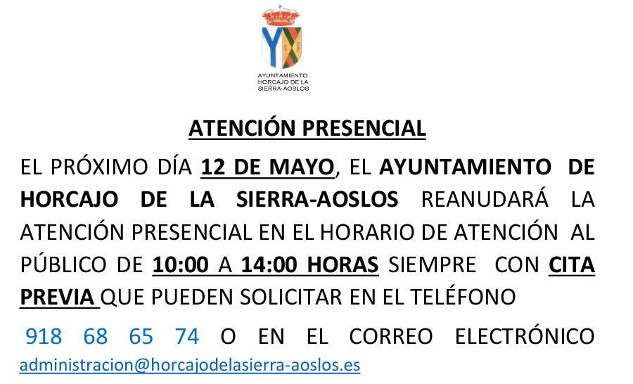 apertura atencion presencial ayto 11 mayo 2020