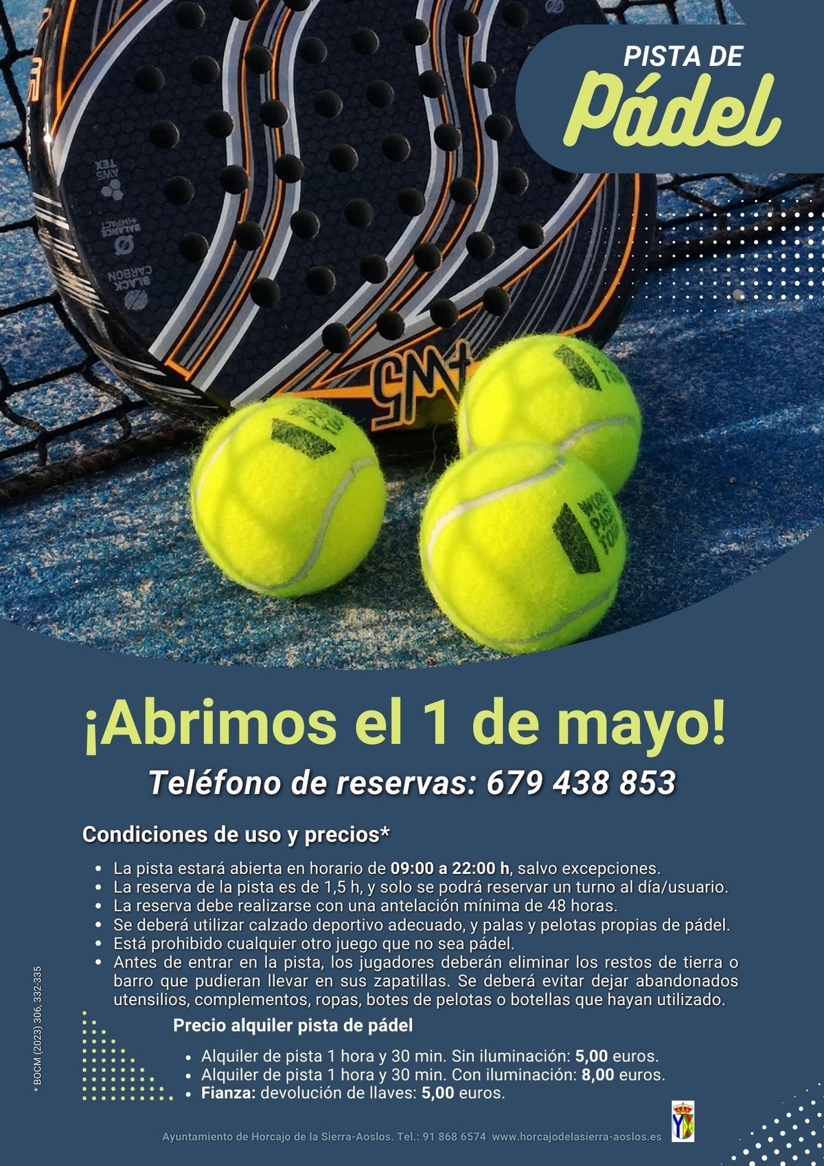 Apertura pista de pádel Aoslos 1 de mayo 2024