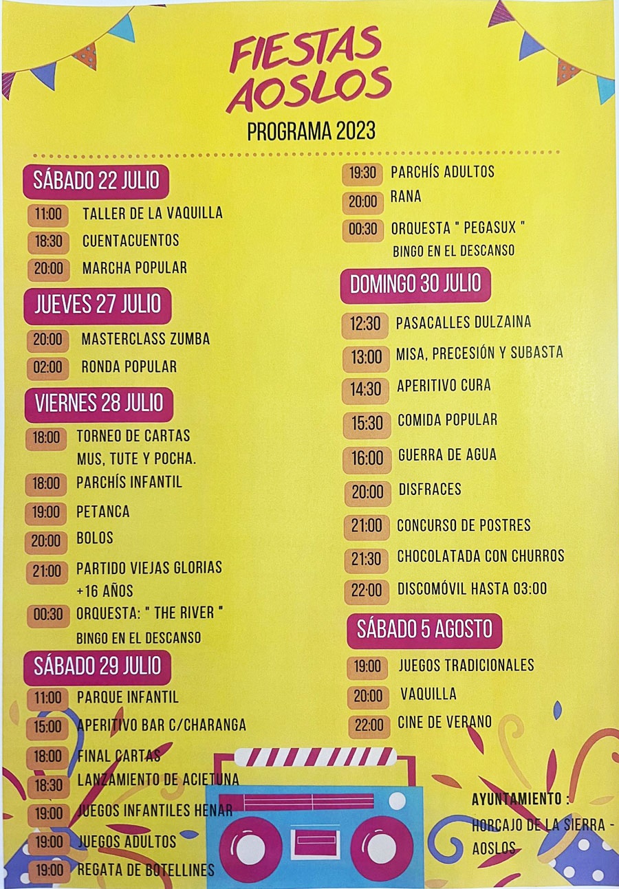 Fiestas verano Aoslos 2023