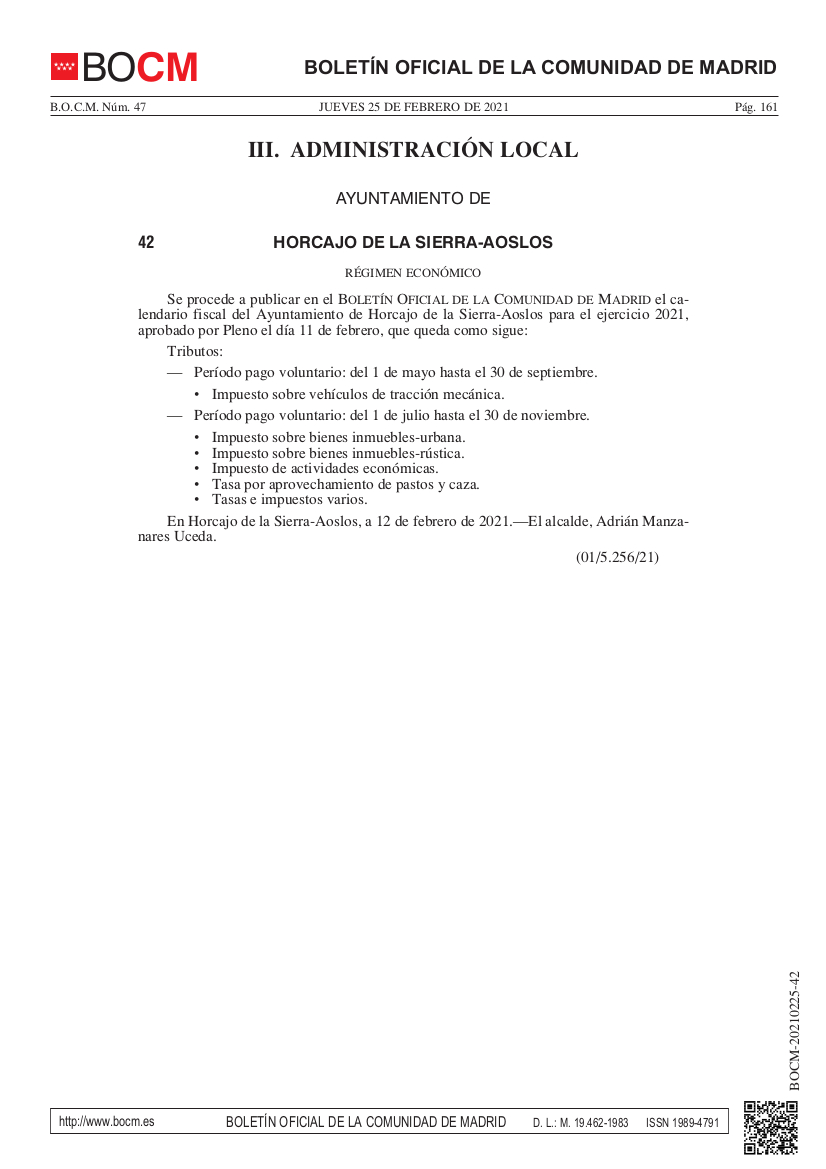 CalendarioFiscal2021 BOCM 20210225 42