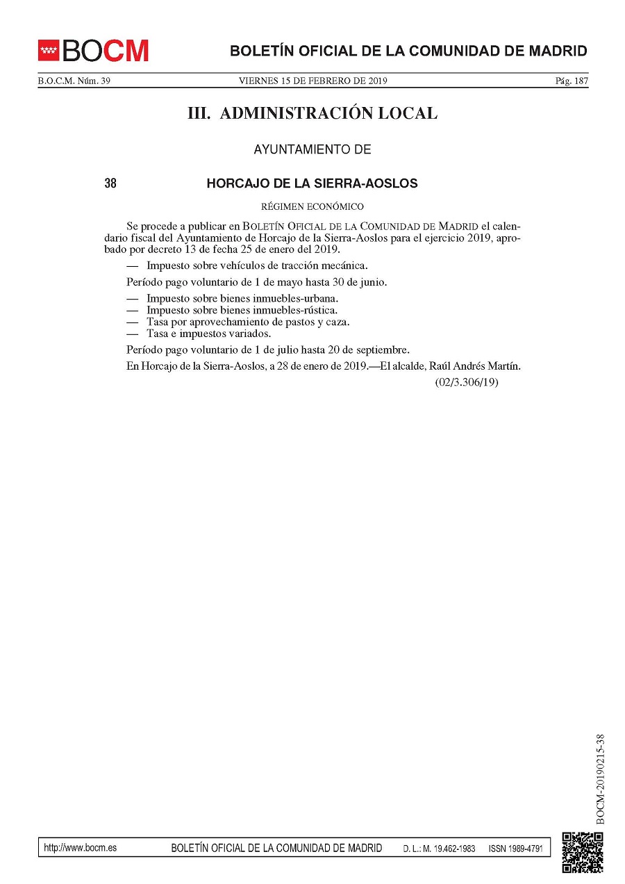 CalendarioFiscal2019 BOCM 20190215 38